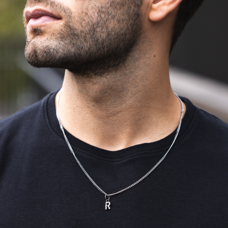Mens Vintage Initial Necklace - Personalised Jewellery By Twistedpendant