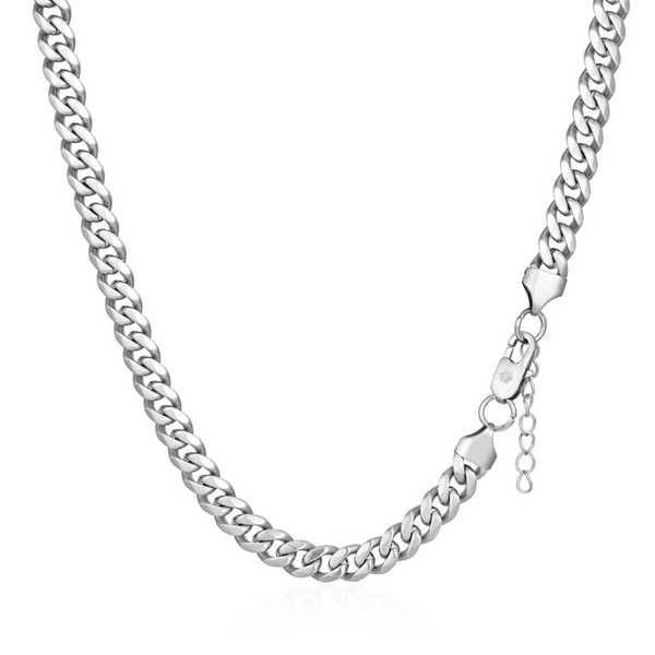 Thick Silver Matte Cuban Chain (8MM) - Mens Necklace By Twistedpendant