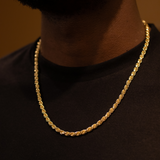 23K Gold Rope Chain Necklace - Mens Jewelry - By Twistedpendant