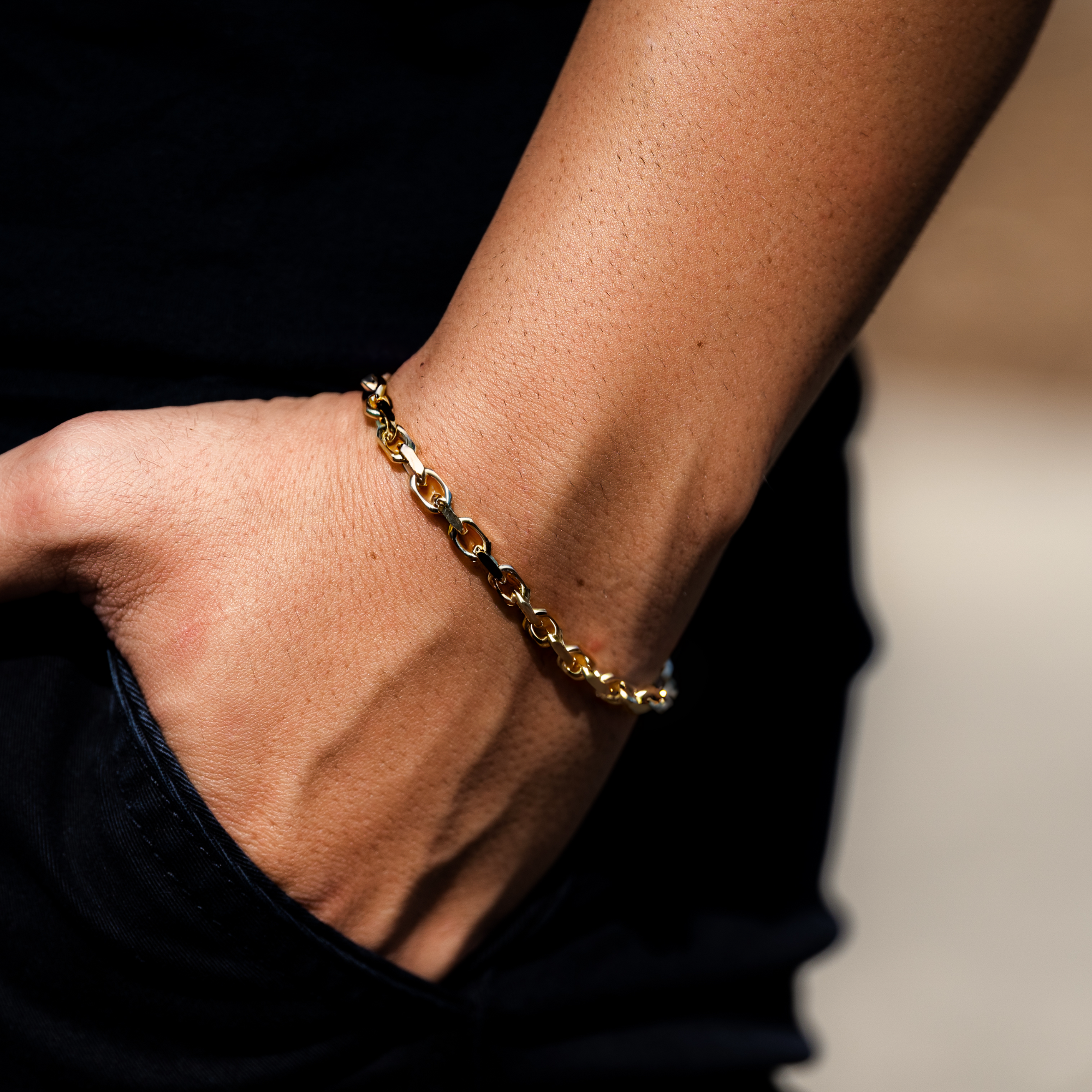 23K Gold Rolo Bracelet (4MM)