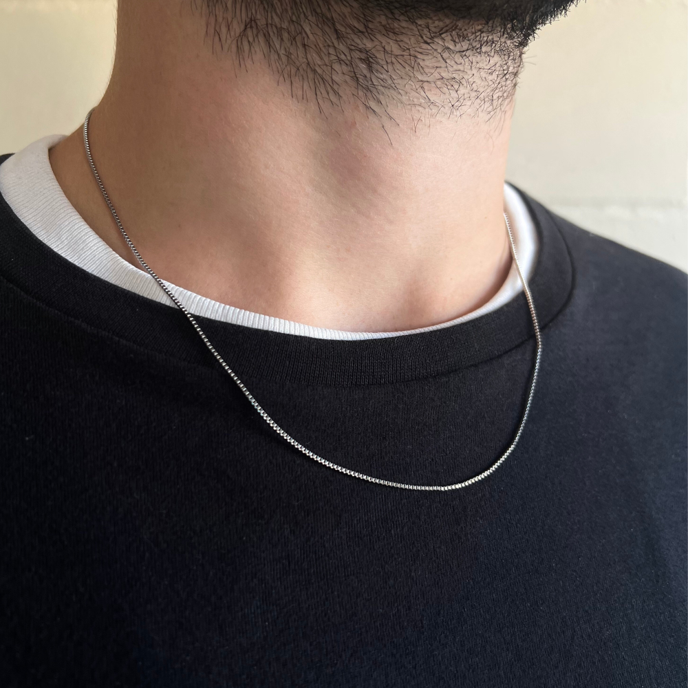 Thin 1mm Silver Box Chain - Mens Chain By Twistedpendant