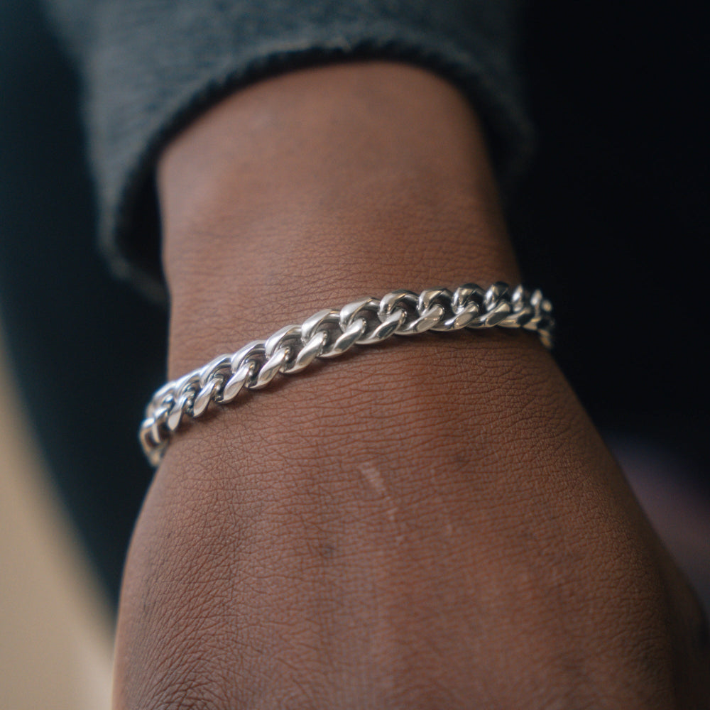 Silver Cuban Bracelet (8MM)