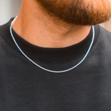 Thin Silver Rope Chain - Minimalist Chain For Men By Twistedpendant