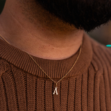 Gold Initial Necklace For Men - Mens Initial Pendant By Twistedpendant