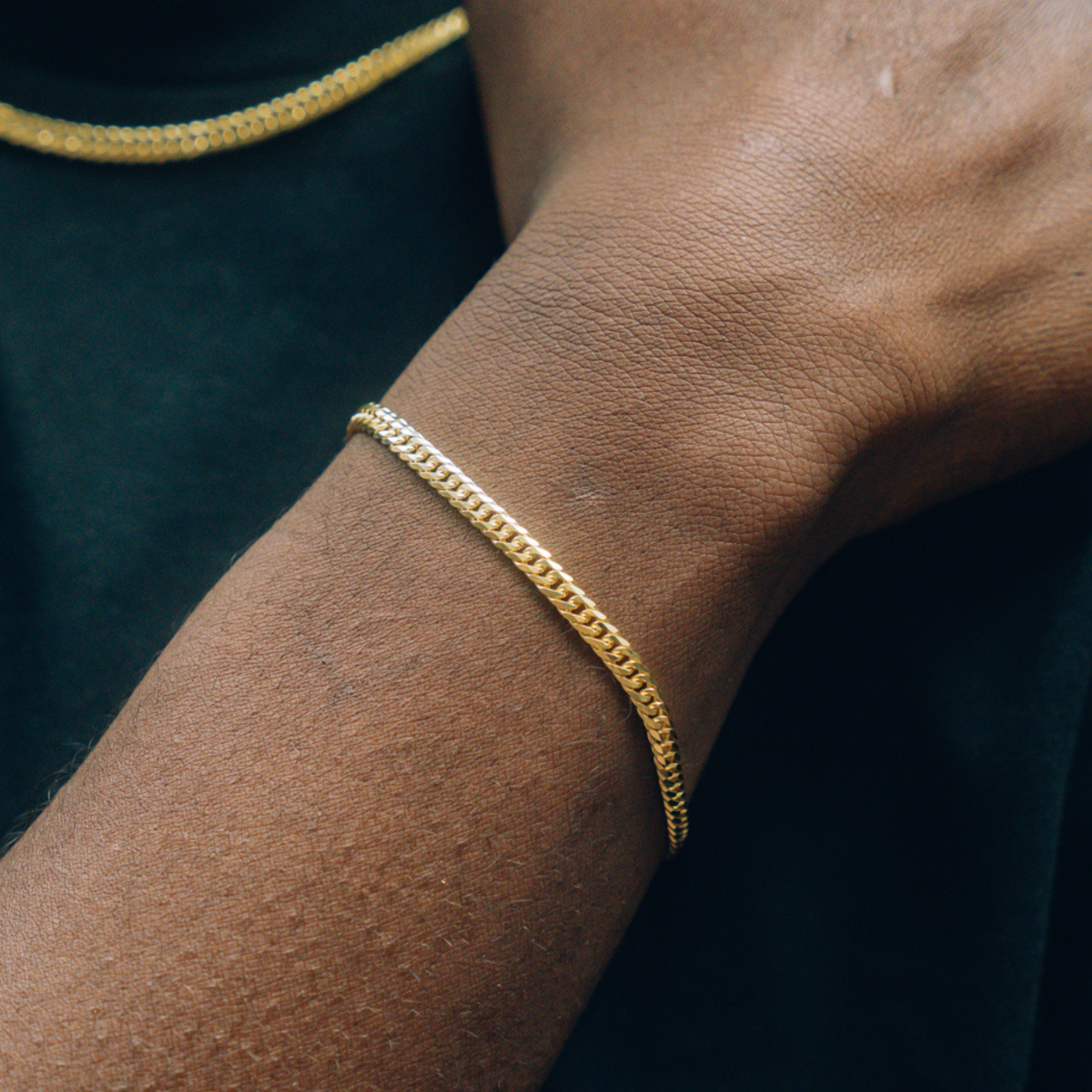 925 Gold Flat Cuban Bracelet (4MM)