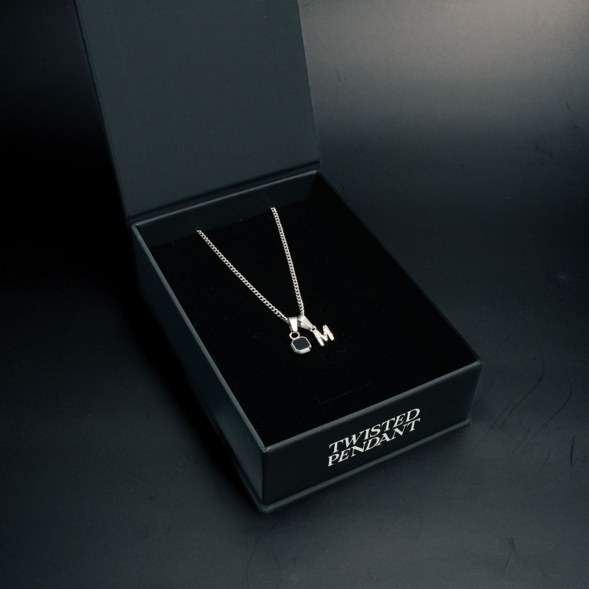 Initial X Onyx Set - Silver