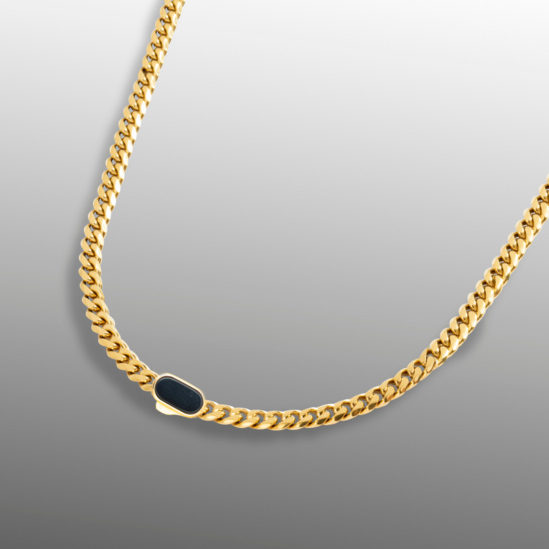 Onyx Cuban Chain (5MM) - Gold