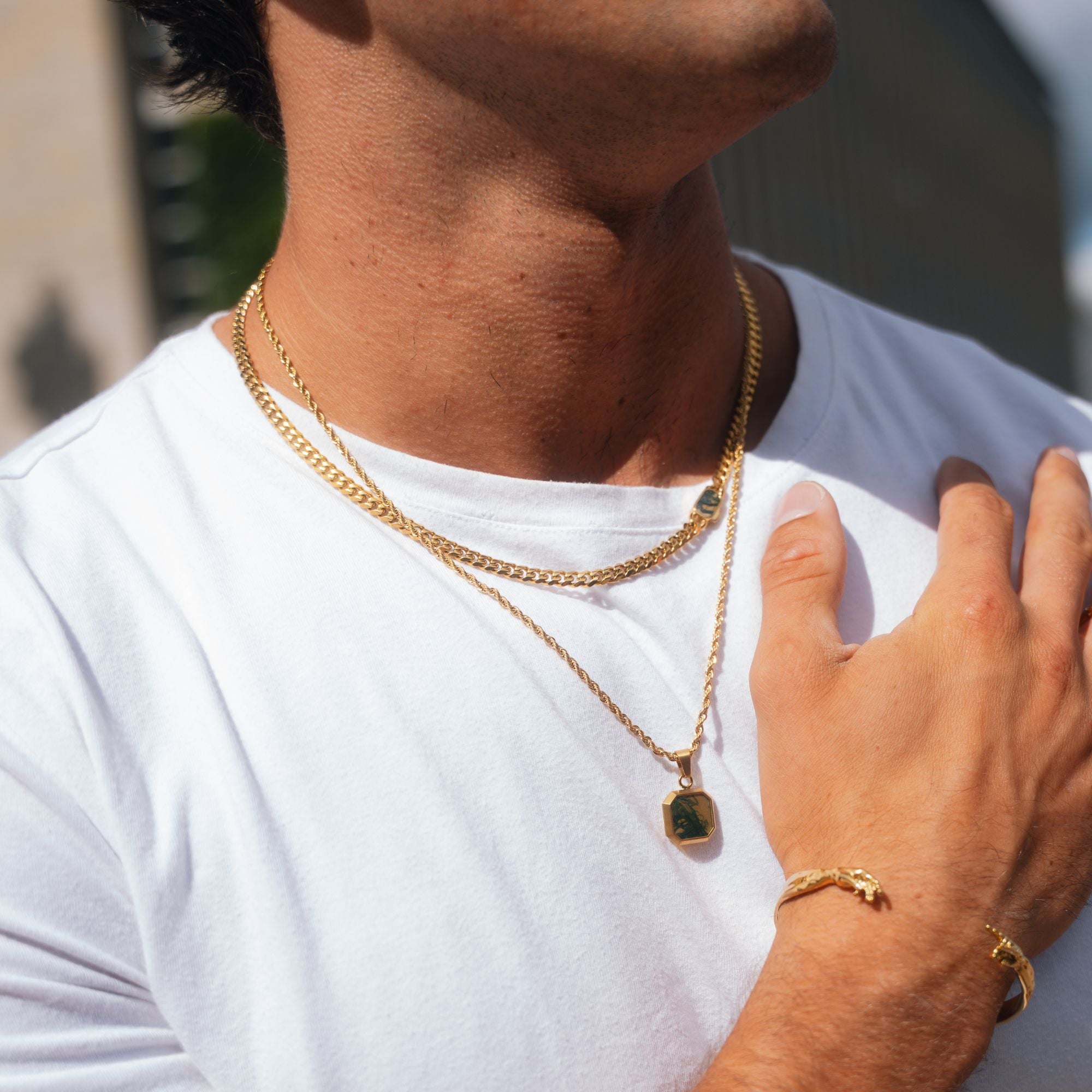 Moss Agate - Gold