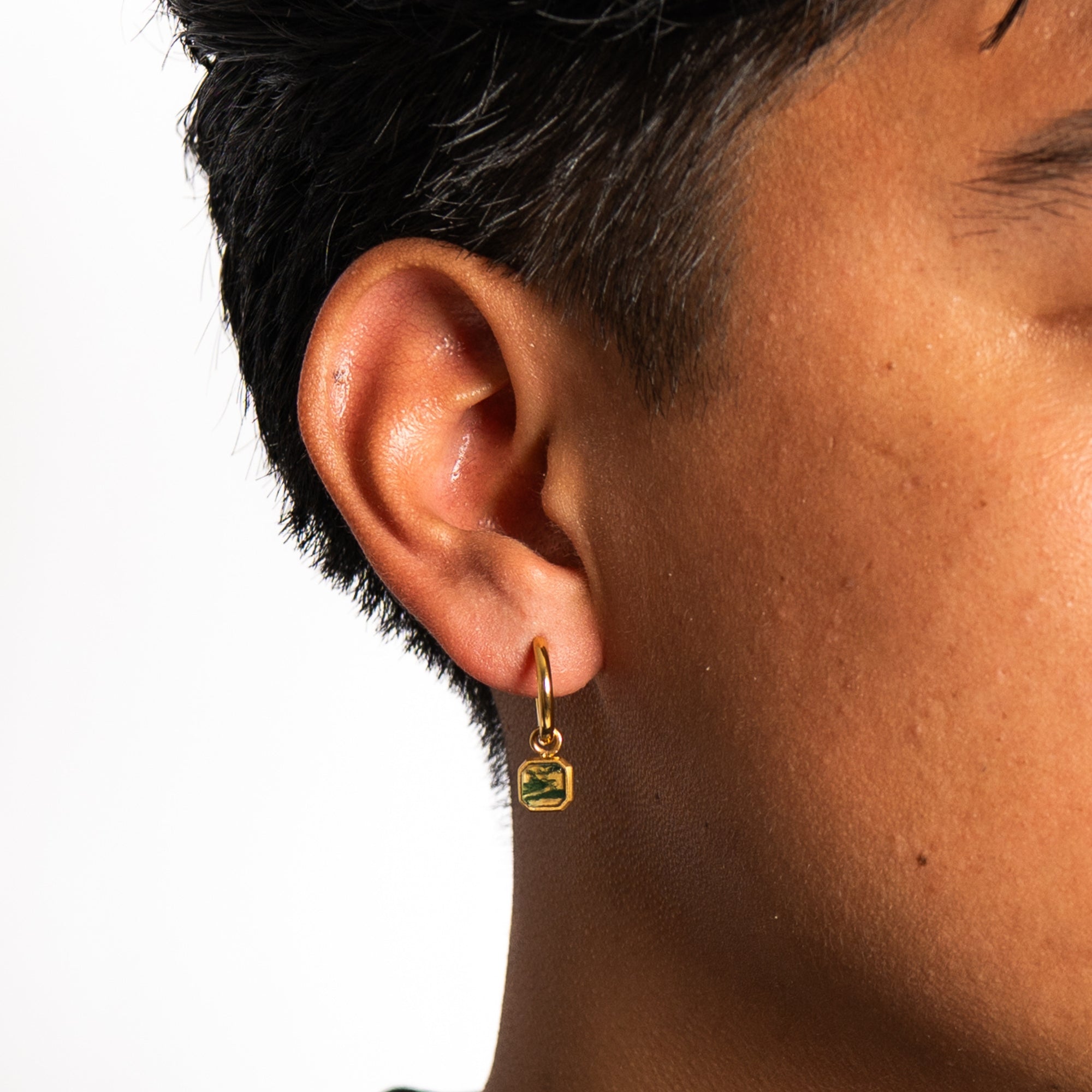 Moss Agate Dangle (Silver)