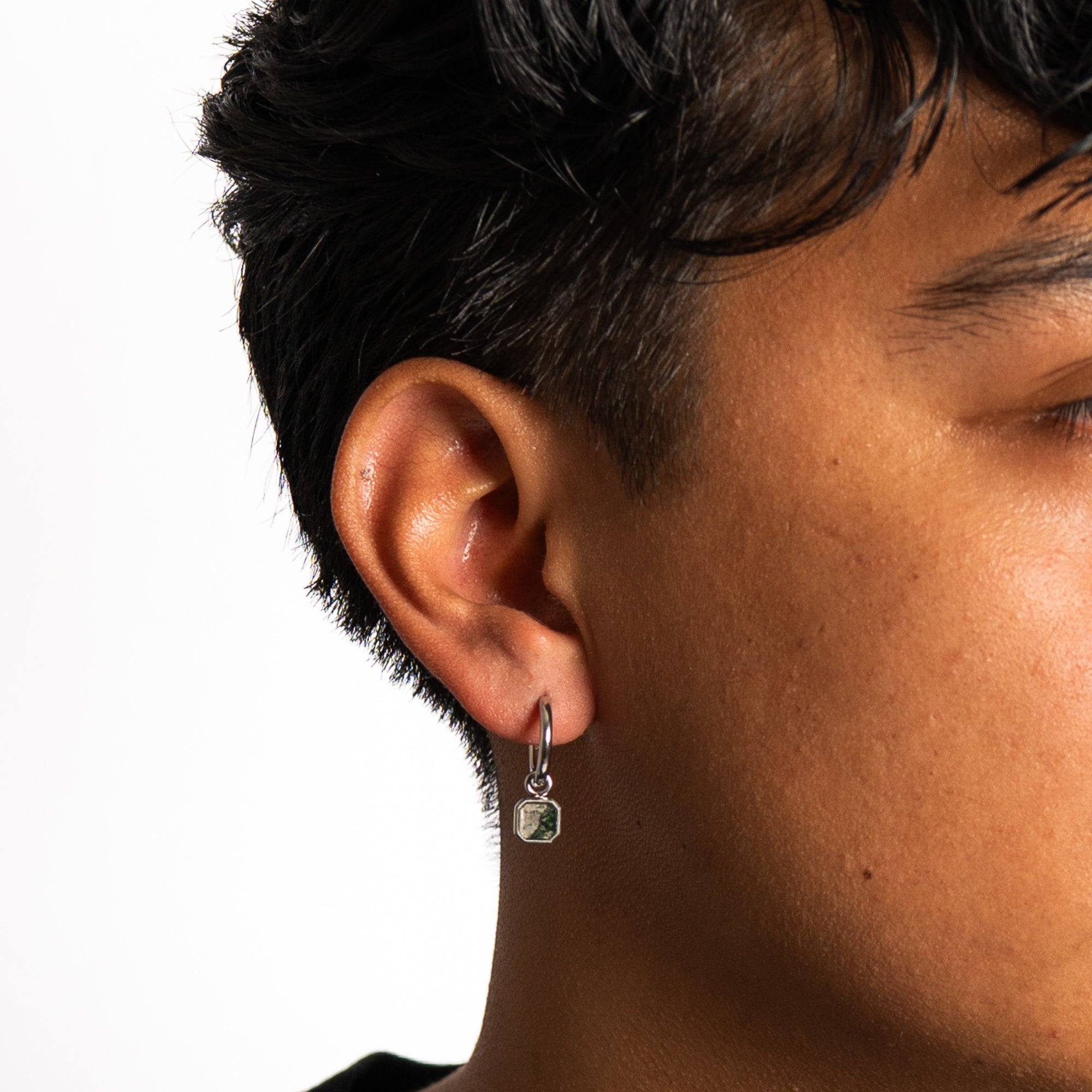 Moss Agate Dangle (Silver)