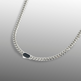 Mens Onyx Cuban Chain (5MM) - Silver - Mens Necklace Chains | Twistedpendant