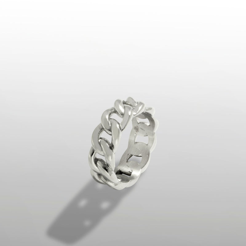 Twisted Cuban Band Ring - Silver