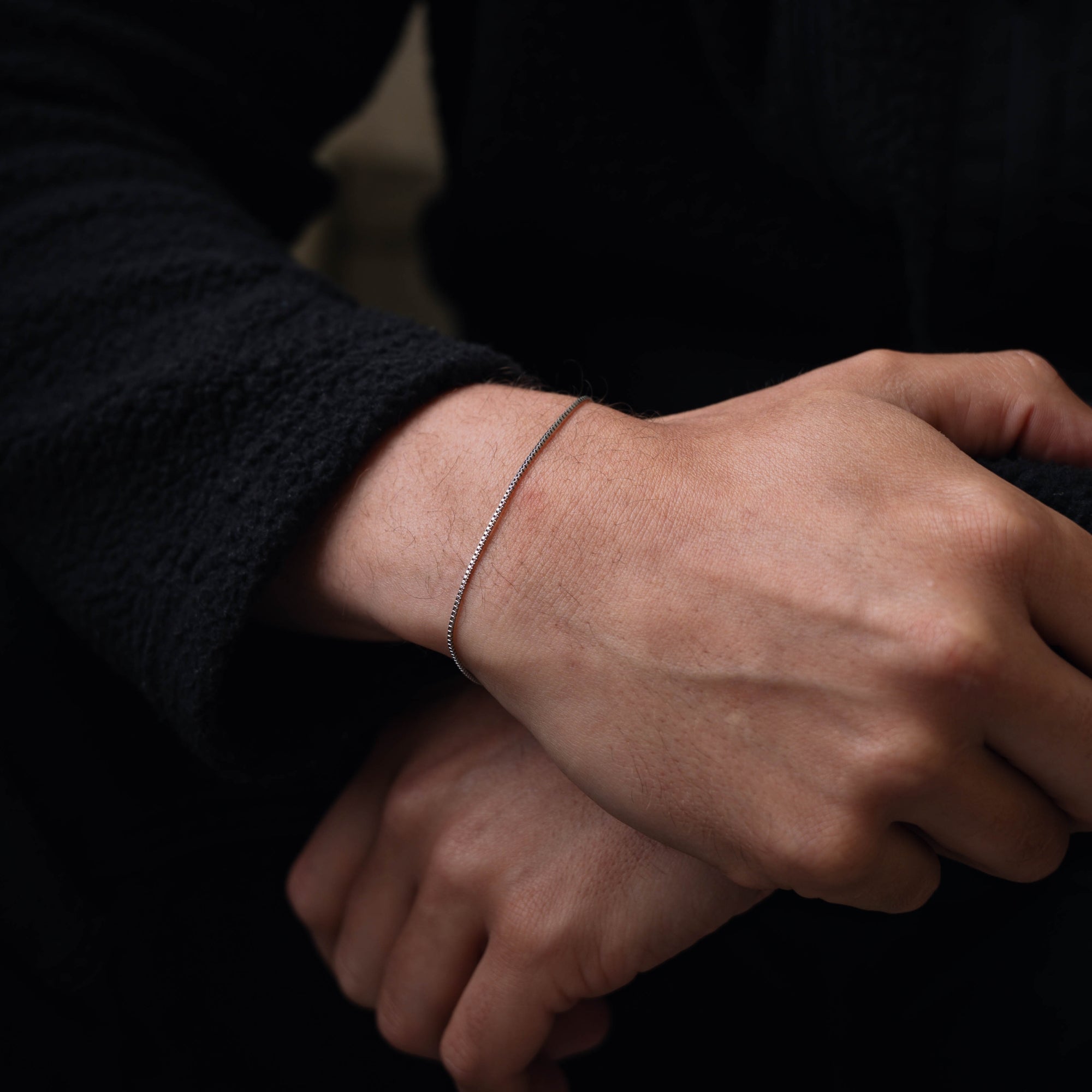 Silver Box Bracelet - Minimal Silver Bracelets For Men