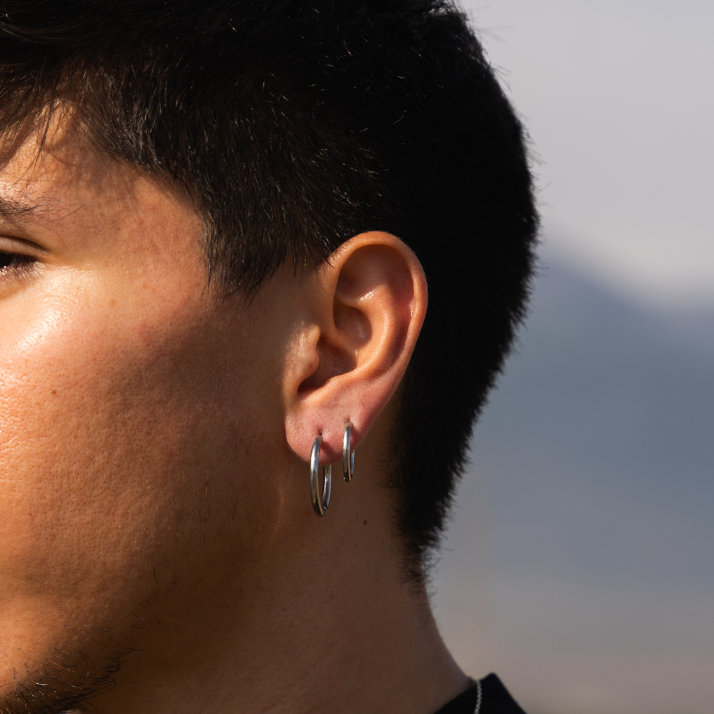 Silver hoop deals piercing