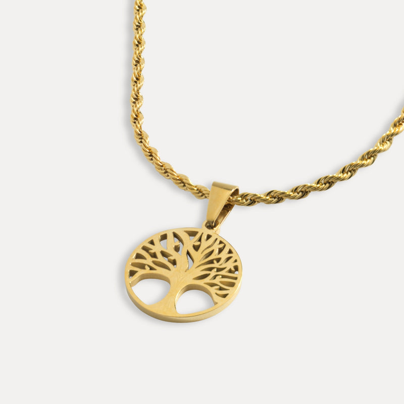 Men's Gold Tree Of Life Pendant - Men's Gold Necklace | Twistedpendant