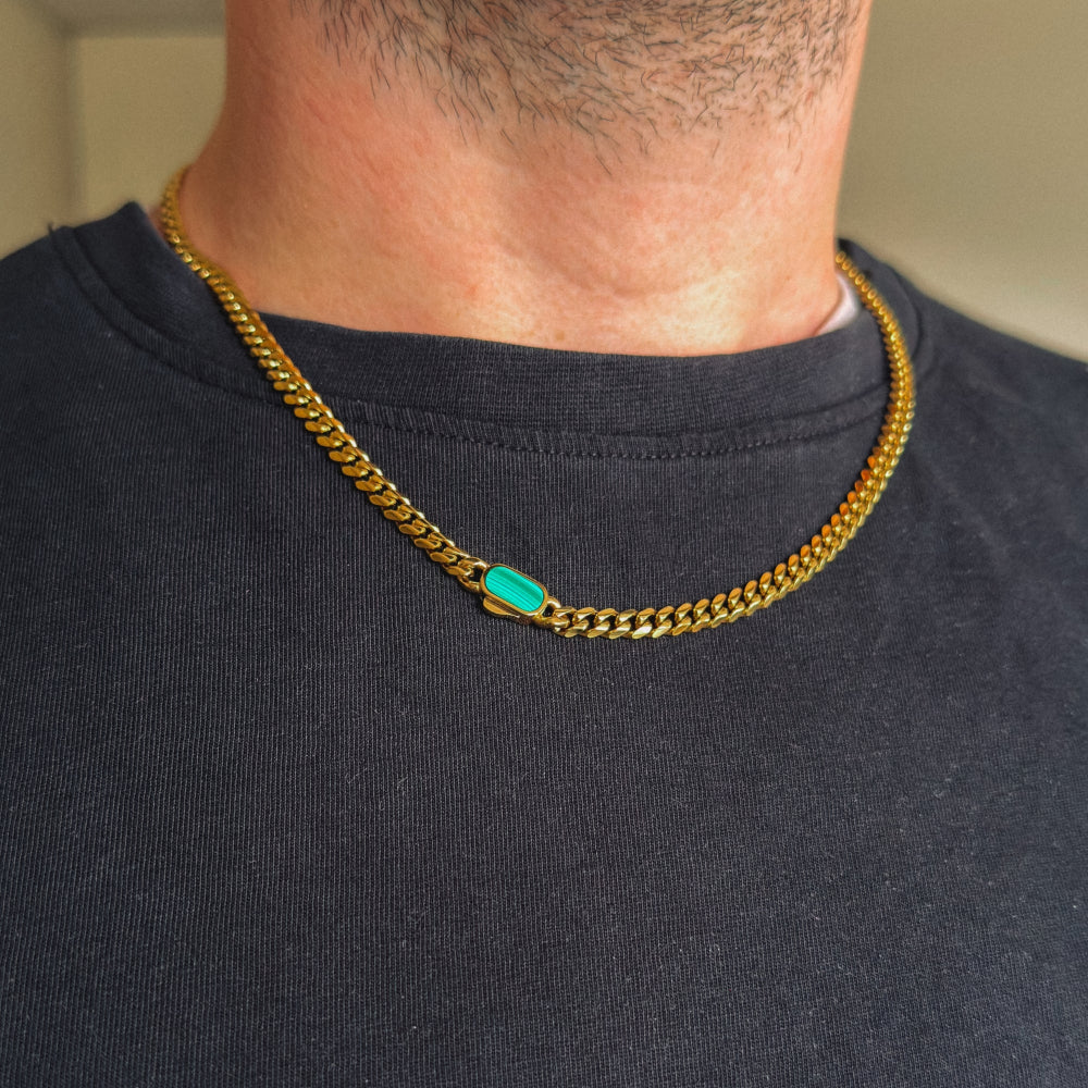 Malachite Cuban Set - Gold
