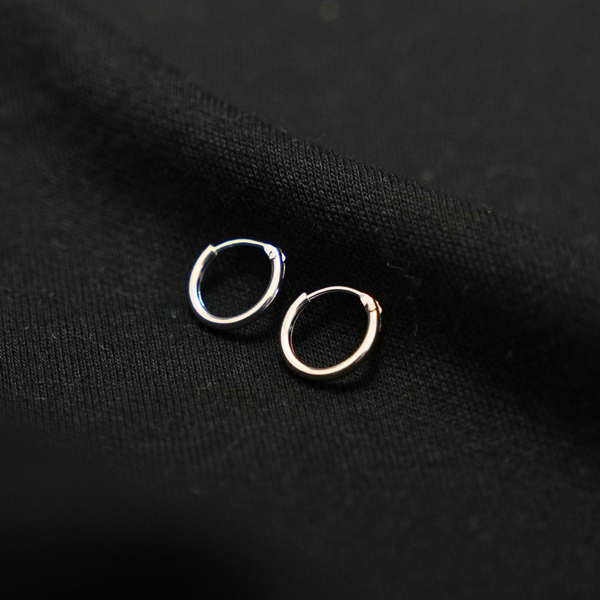 Mens Silver Huggie Hoop Earrings For Men - Silver Hoops By Twistedpendant