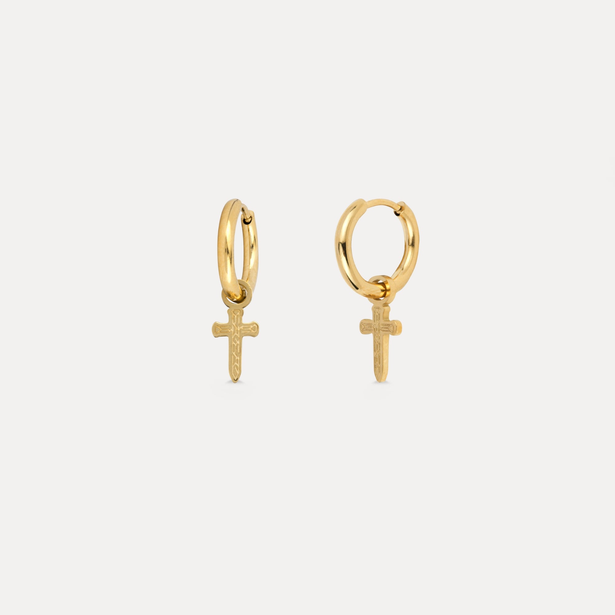 Micro Cross Drop (Gold)