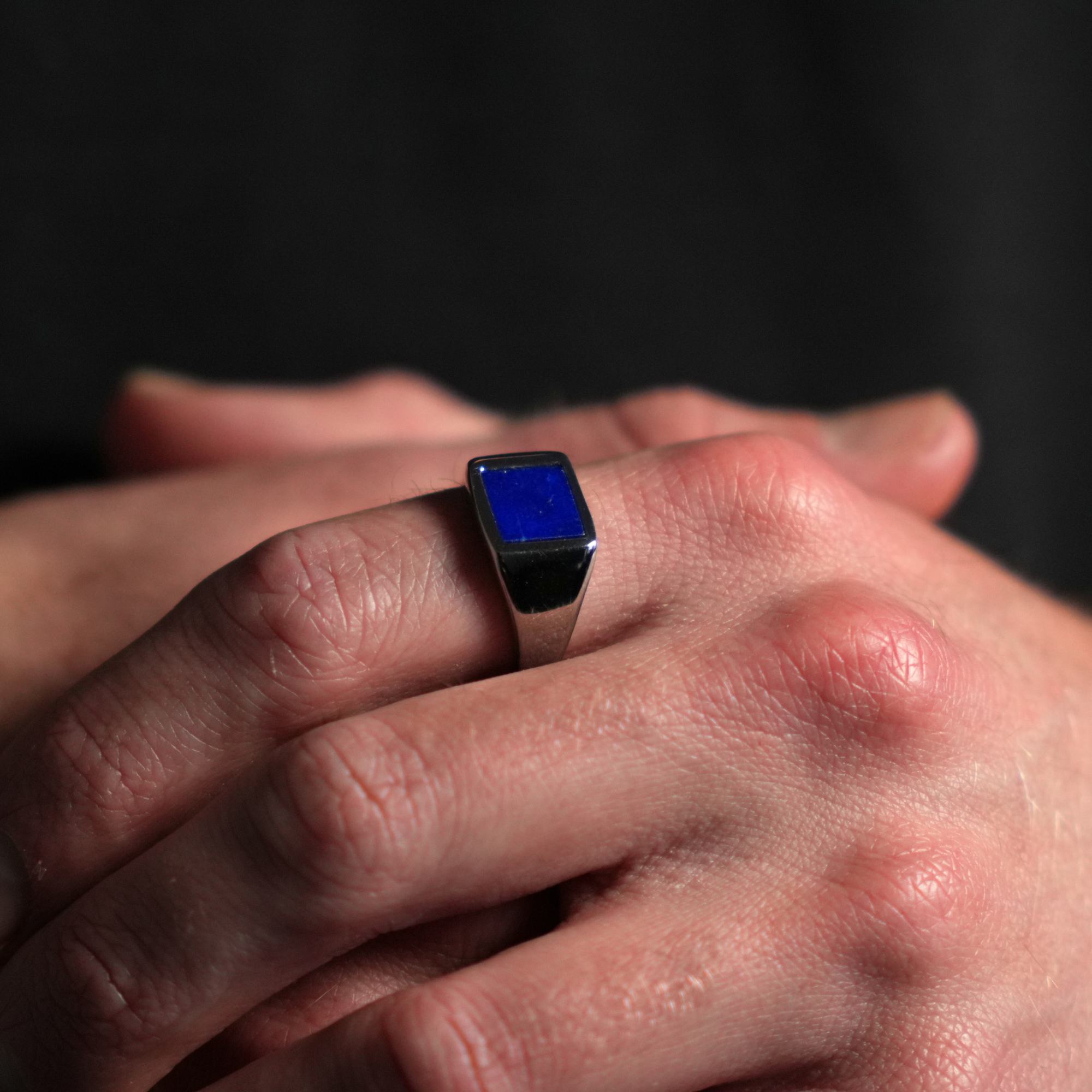Square Lapis Ring - Gold