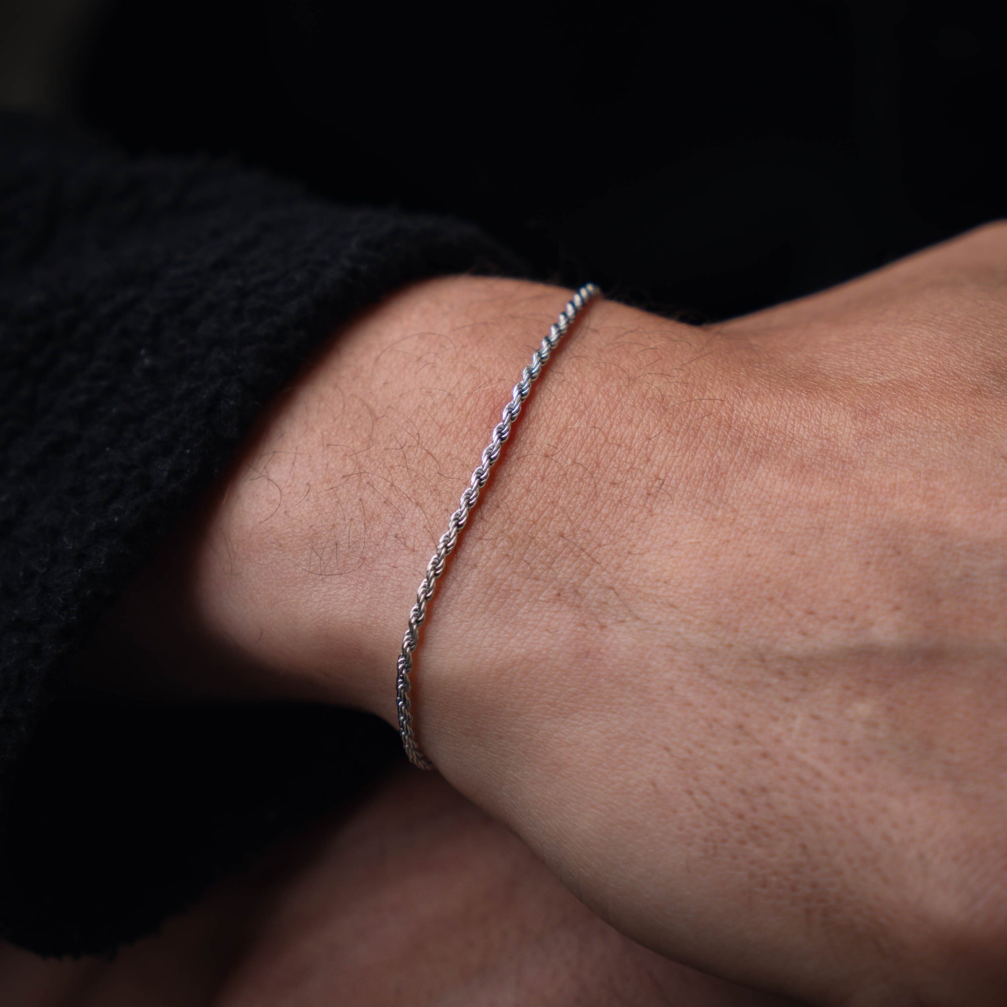 925 Sterling Silver Rope Bracelet - Mens Rope Bracelet By Twistedpendant