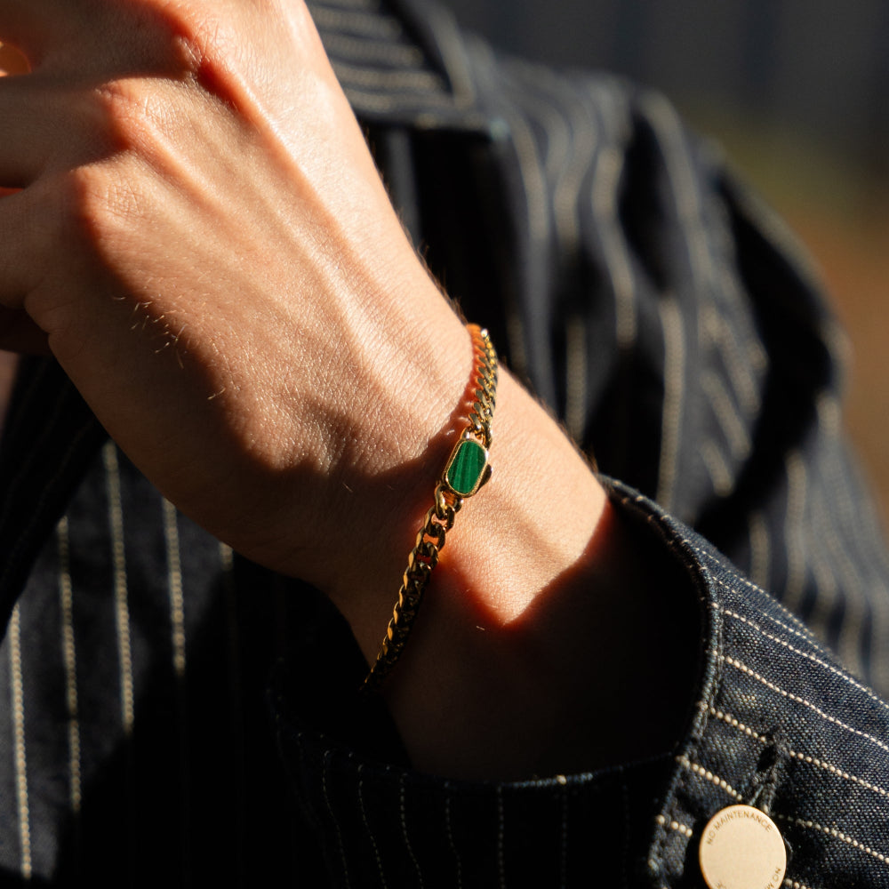 Malachite Cuban Chain (5MM) - Gold