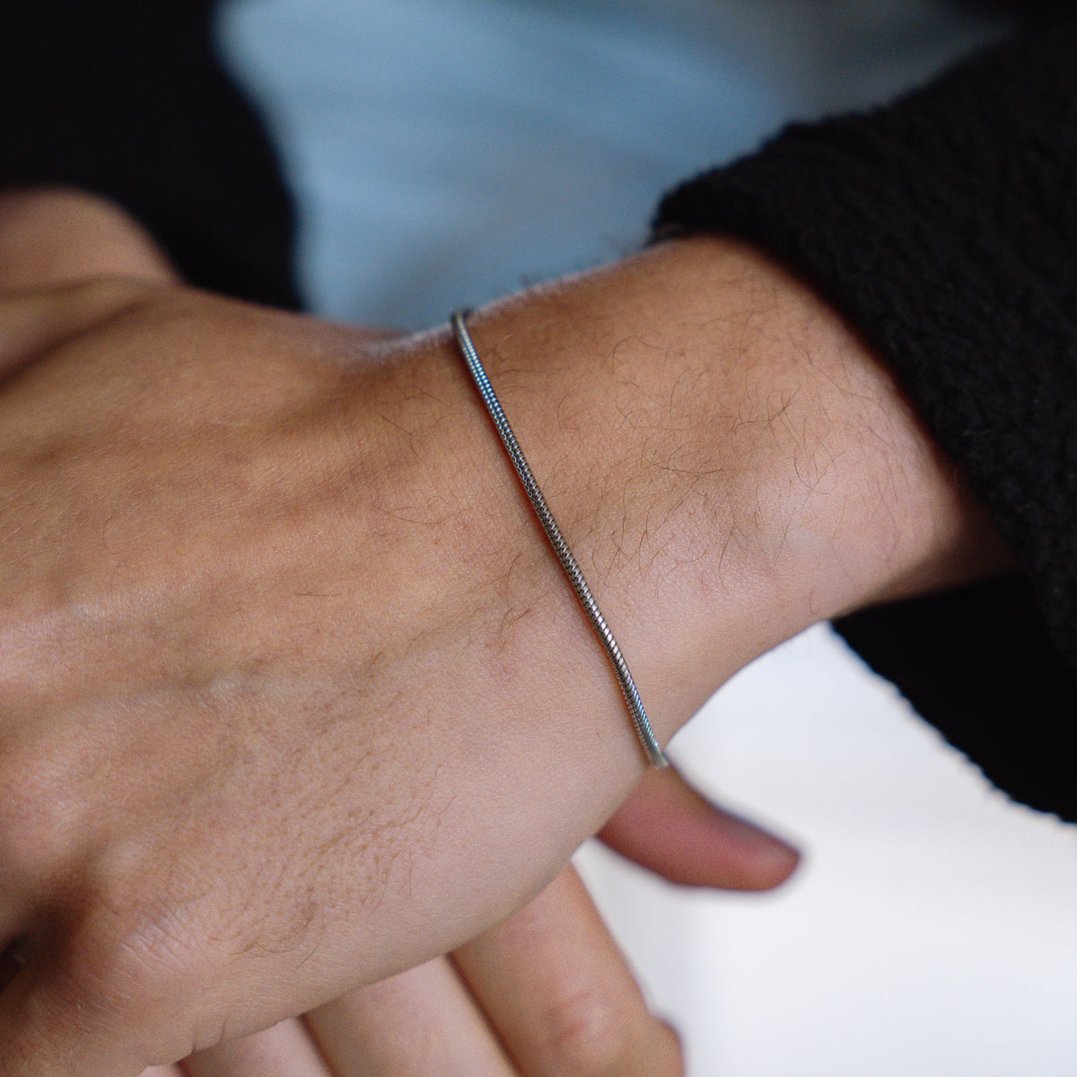 Silver Rope + Snake Stack Bracelet