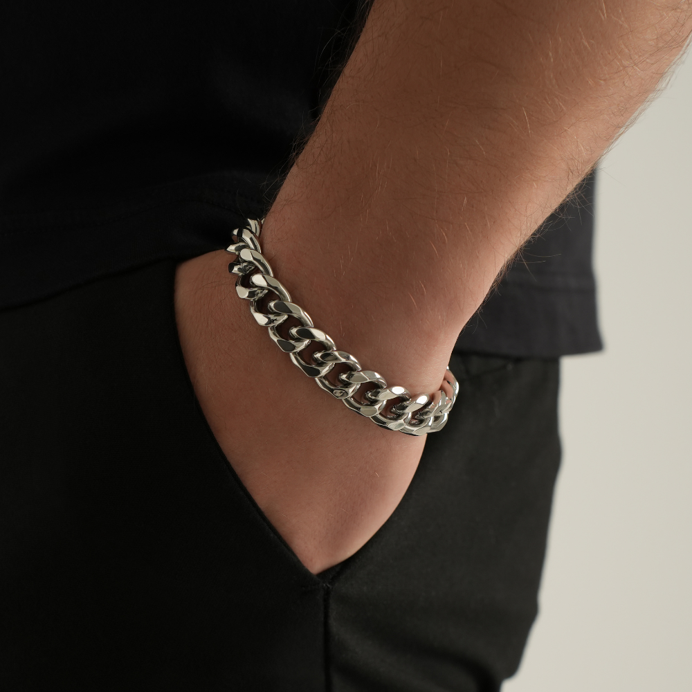 Silver Cuban Bracelet (13MM)