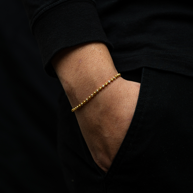 Moon Bead Gold Bracelet - Mens Gold Bracelets | By Twistedpendant