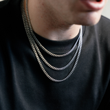 Silver MATTE Cuban Chain (4MM) - Mens Necklace Chains | Twistedpendant