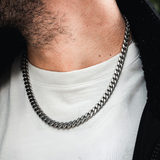 Thick Silver Matte Cuban Chain (8MM) - Mens Necklace By Twistedpendant