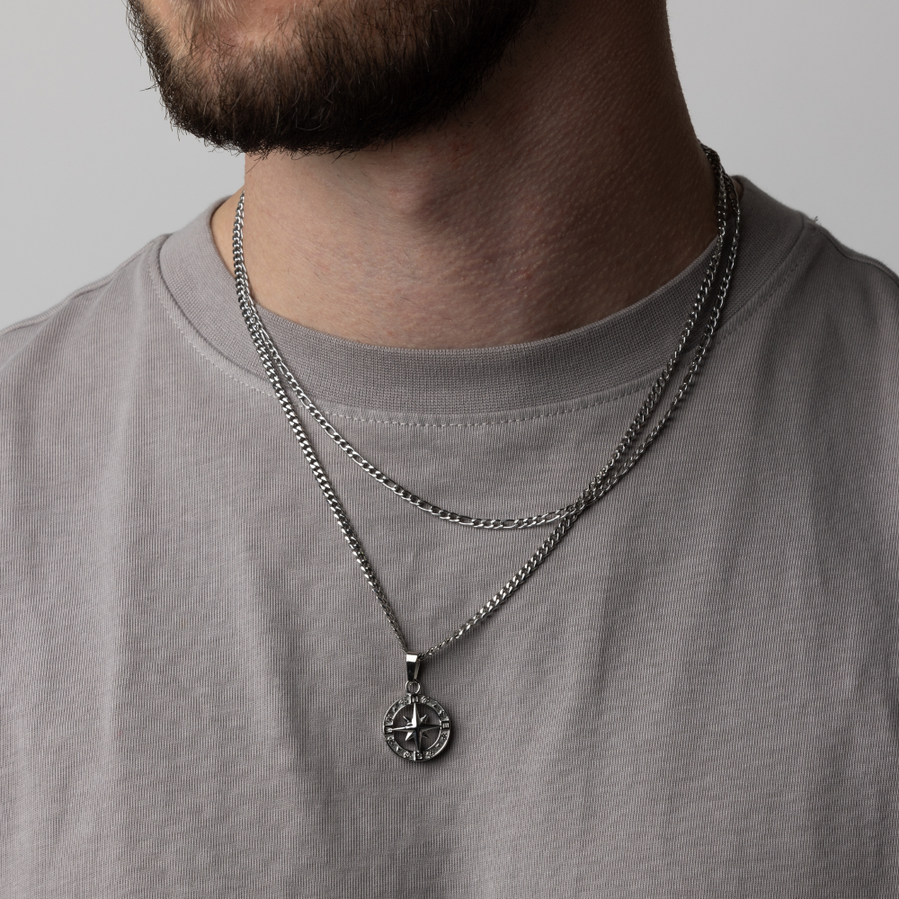Make Your Own Set - North Star & Figaro Chain -Perfect Jewellery Gifts For Men - By Twistedpendant
