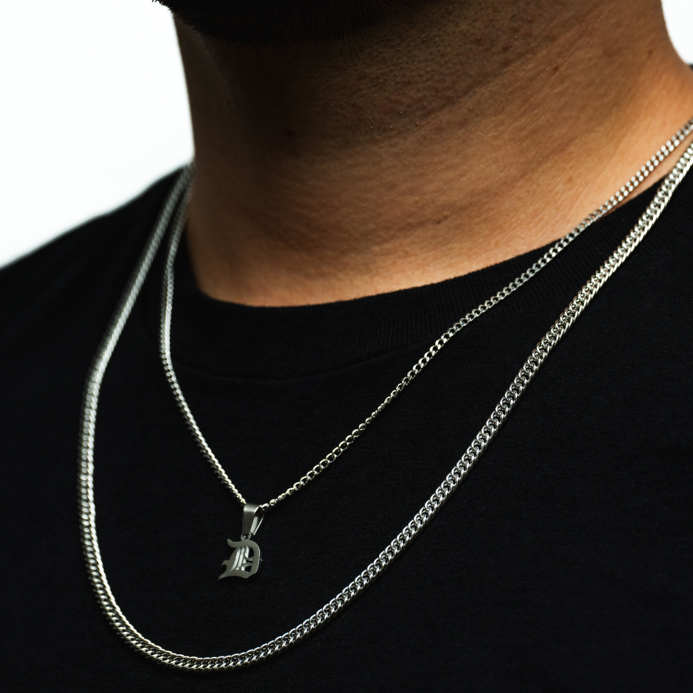Gold Old English Initial Necklace - Mens Initial Pendant By Twistedpendant