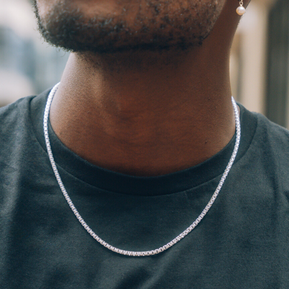 925 Sterling Silver Box Chain Necklace - Mens Necklaces - By Twistedpendant