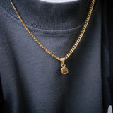Mini Tiger Eye Necklace - Gold Necklace for Men - By Twistedpendant