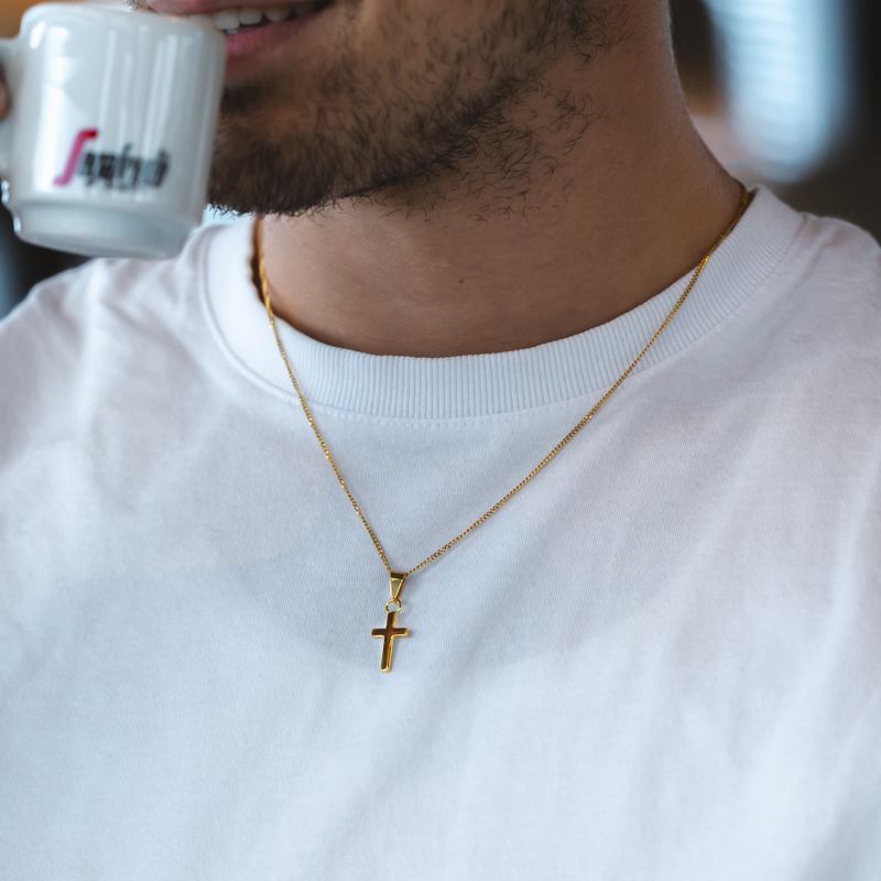 Mens Gold Cross Pendant - Mens Gold Necklaces | Twistedpendant