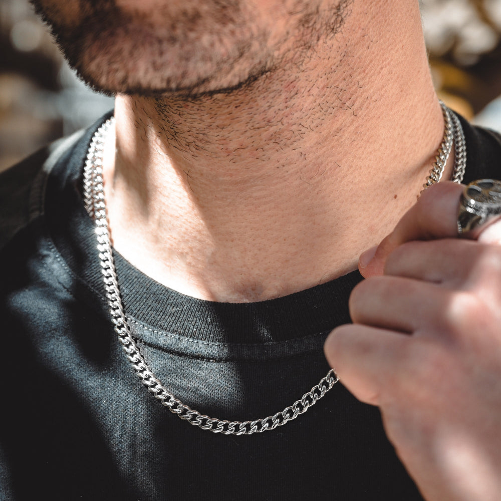 Mens Silver Cuban Chain (5MM) Mens Necklace Chains Twistedpendant