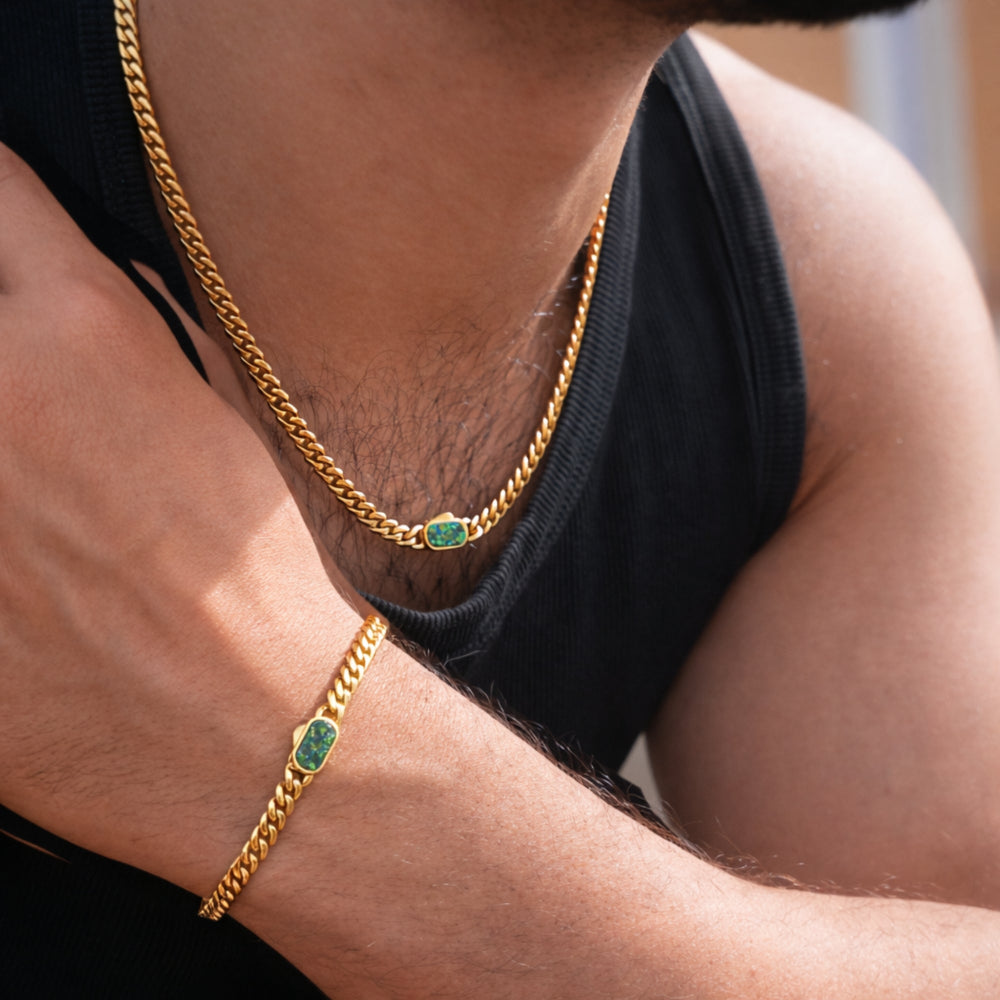 Opal Cuban Set - Gold