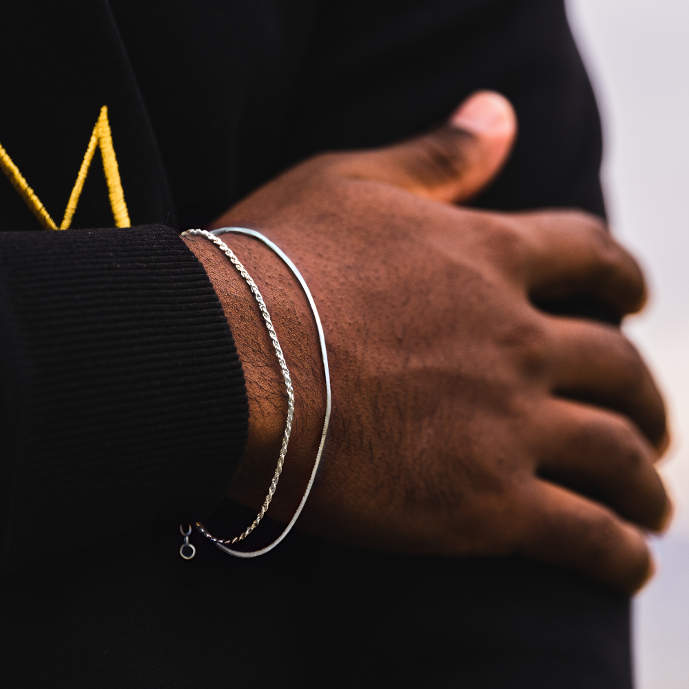 925 Sterling Silver Bracelet - Mens Rope Bracelets | By Twistedpendant