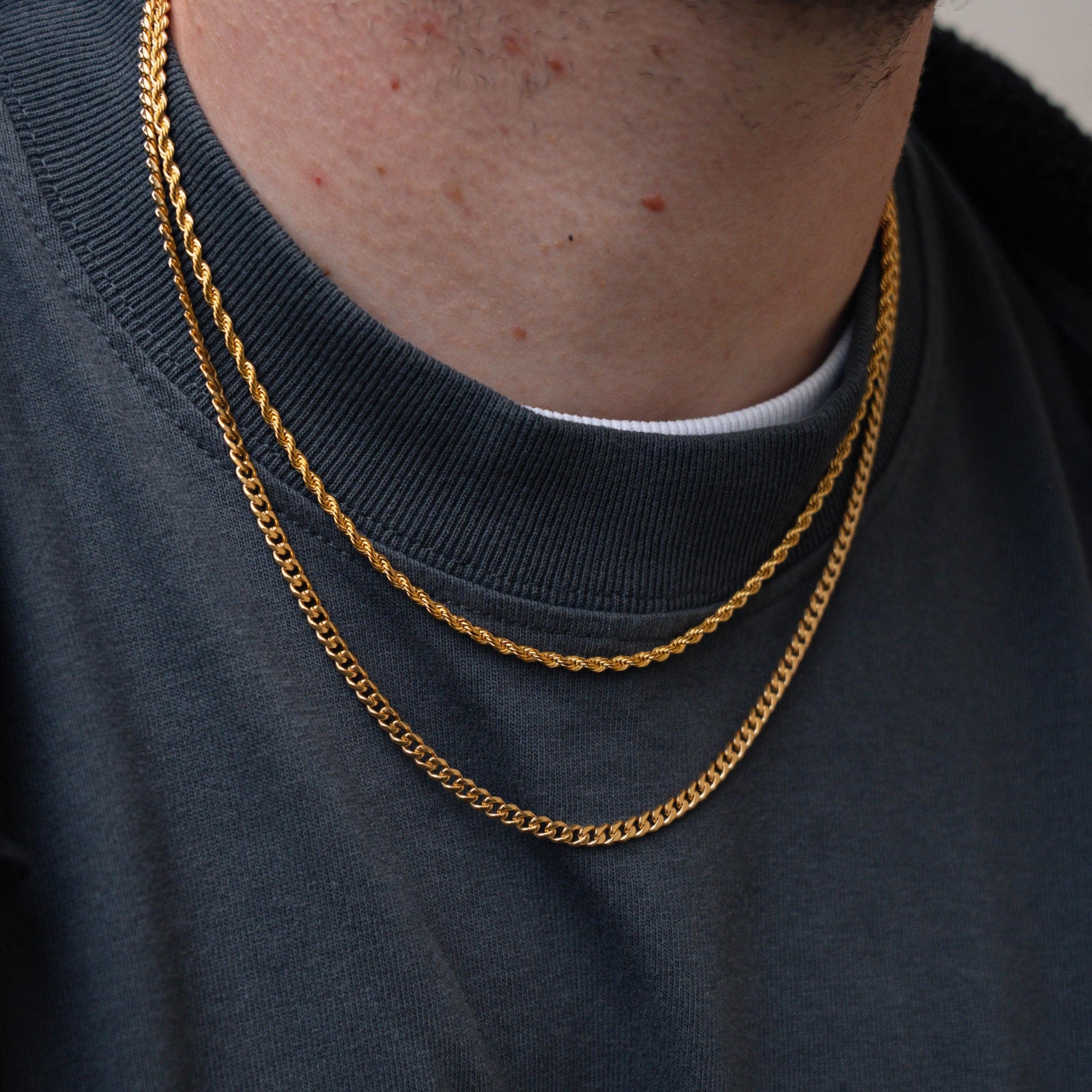 Gold Rope Chain Necklace - Mens Necklace Chain | By Twistedpendant