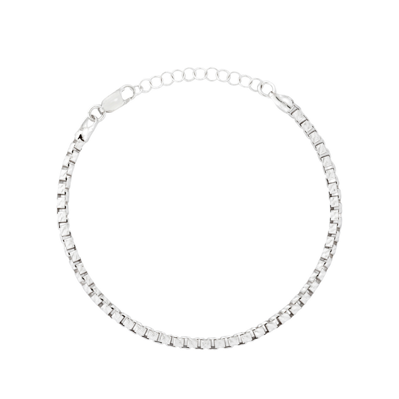 Mens Bracelet, 925 Sterling Silver Box Chain Bracelet - By Twistedpendant