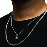 Black Old English Initial Necklace - Mens Initial Pendant By Twistedpendant