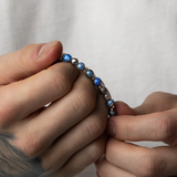 Gold Lapis Lazuli Bracelet (6MM) - Men's Bead Bracelet | Twistedpendant