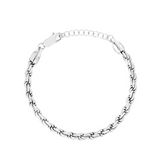 Mens Bracelet, 925 Sterling Silver Rope Bracelet - By Twistedpendant