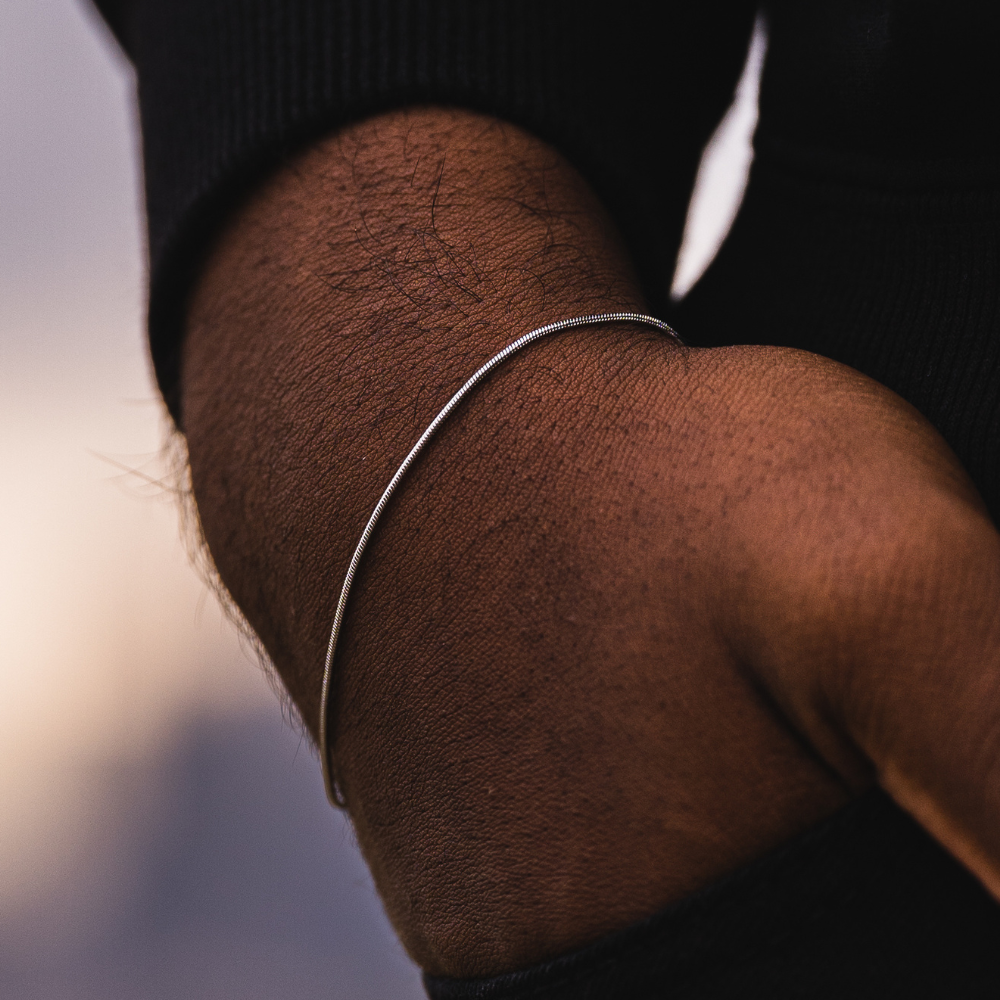 Thin Gold Snake Bracelet - Thin Bracelets Chains For Men | By Twistedpendant
