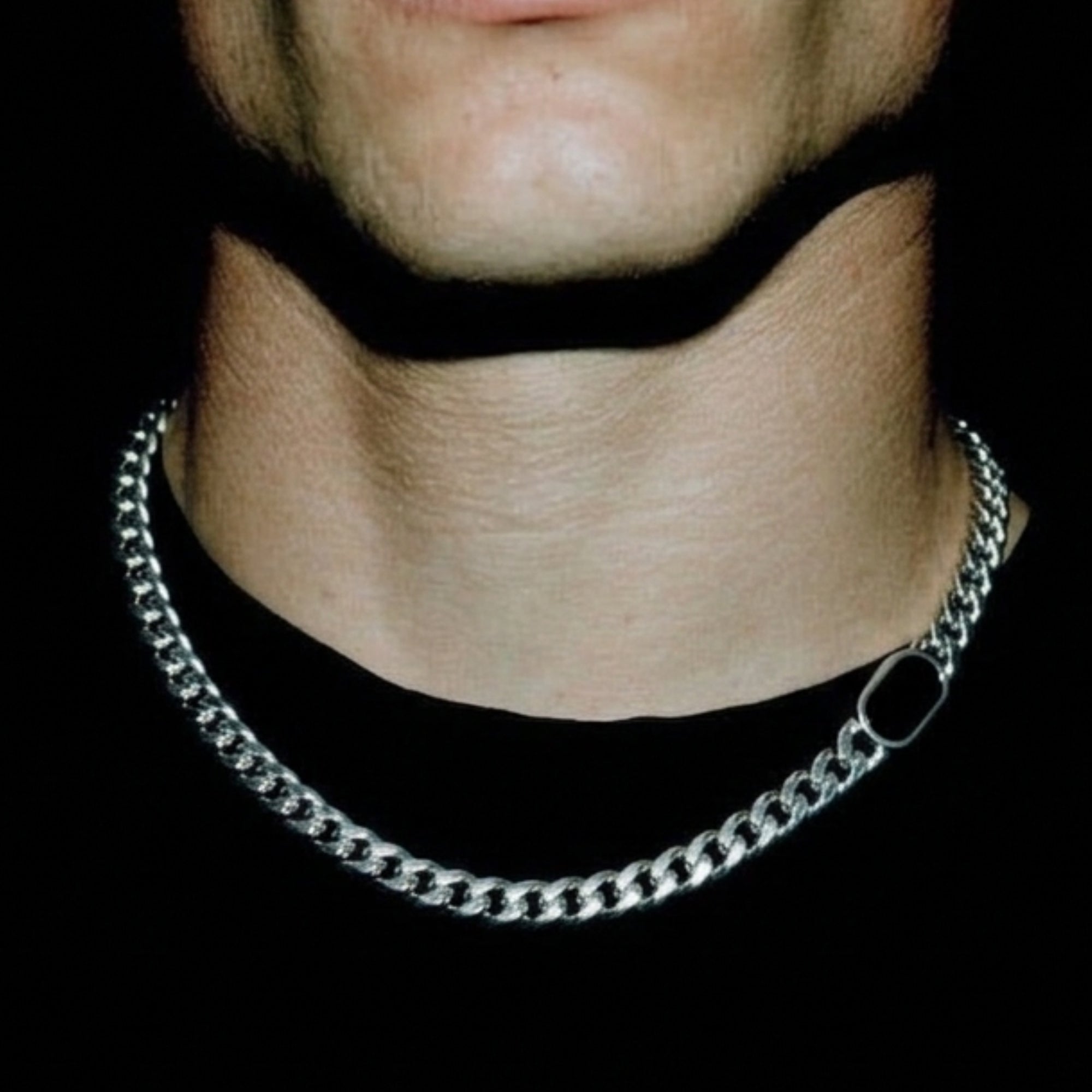Onyx Thick Cuban Chain (8MM) - Silver