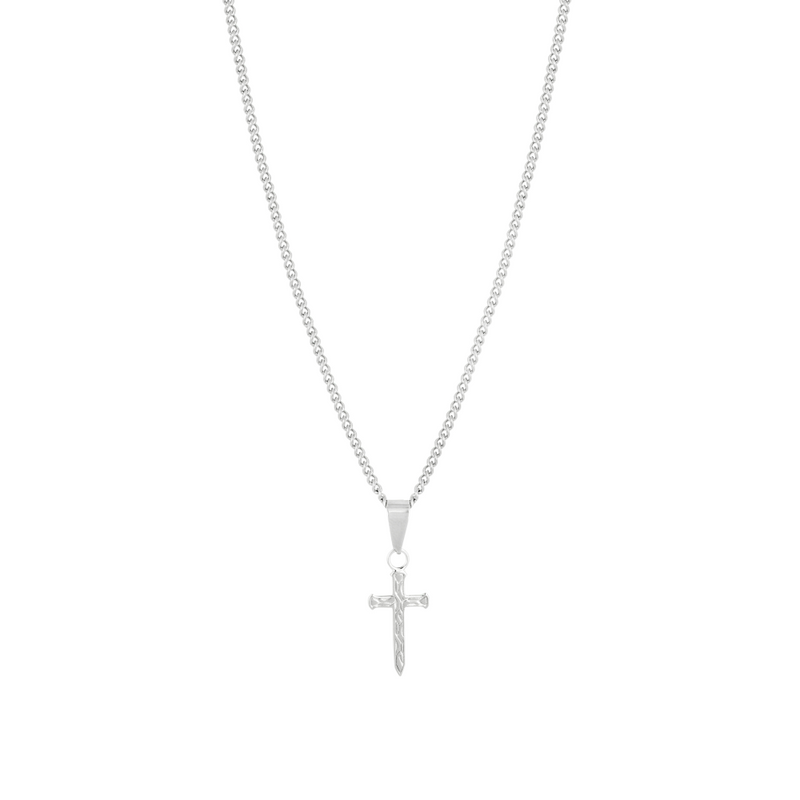 Mens Sterling Silver Dagger Cross Pendant - Mens Necklace | Twistedpendant