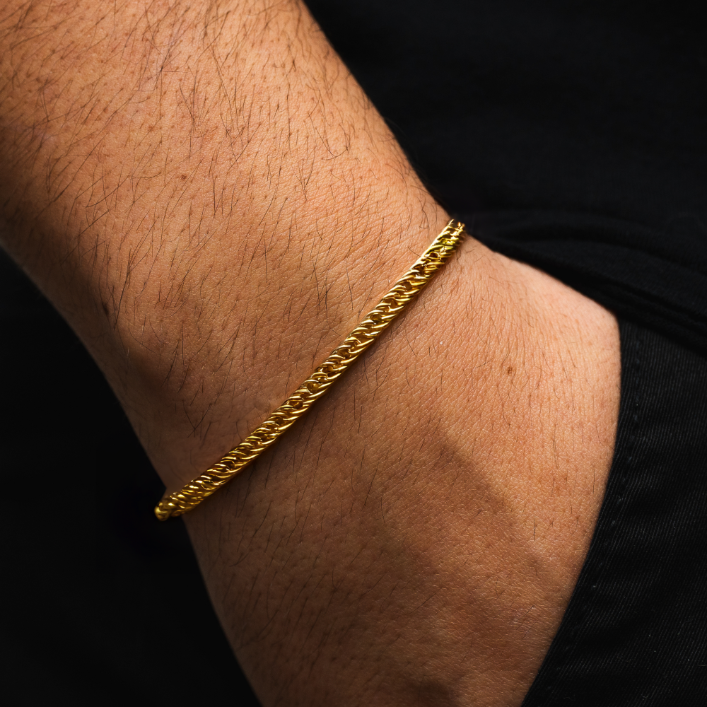 Silver Flat Cuban Bracelet Chain For Men - Men Silver Bracelet | Twistedpendant