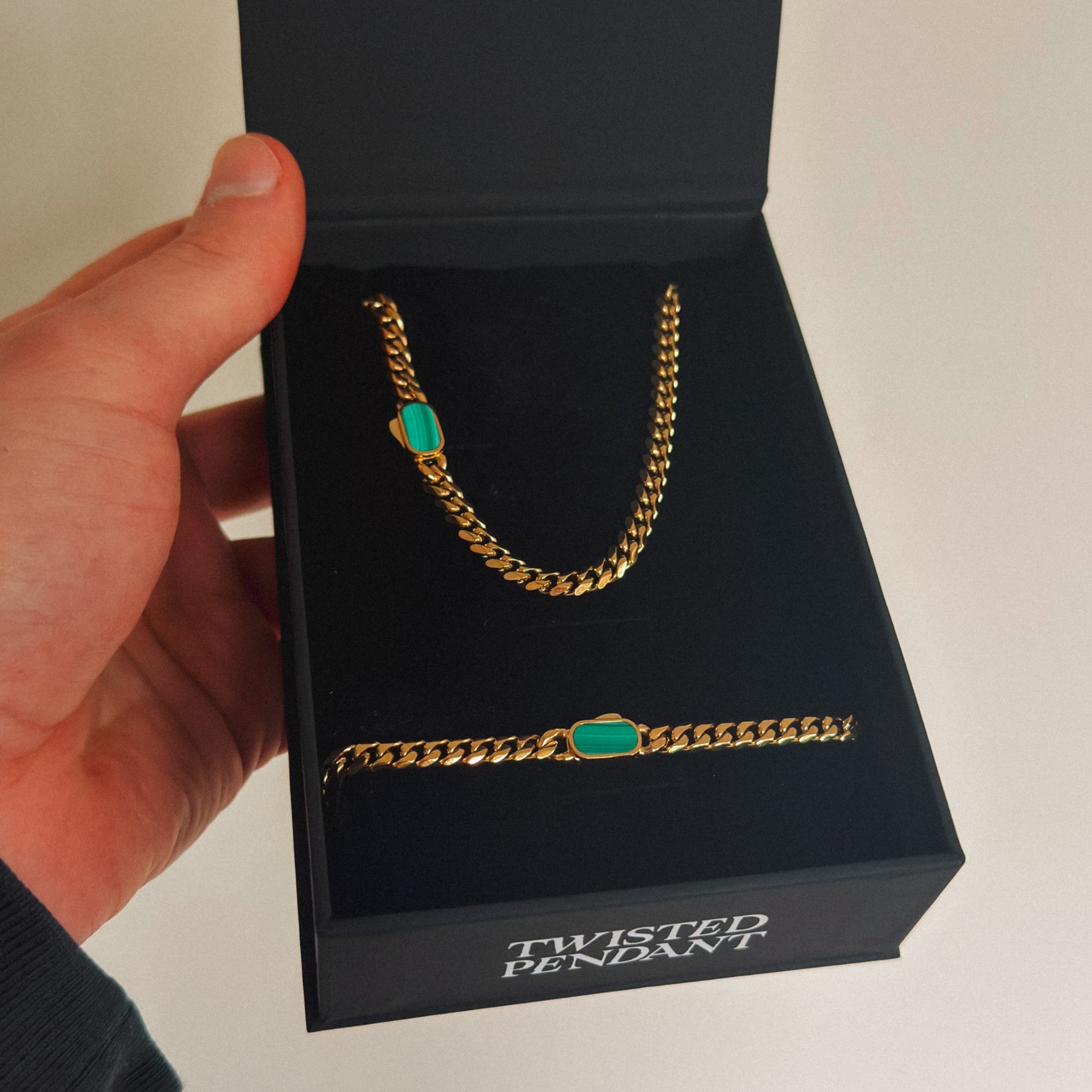 Malachite Cuban Chain (5MM) - Gold