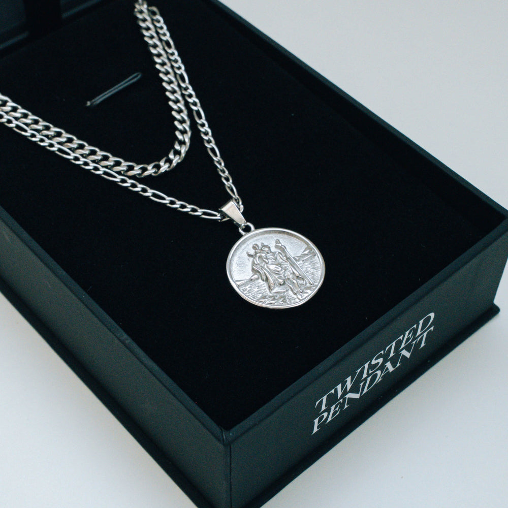 St Christopher Pendant Necklace Set - By Twistedpendant