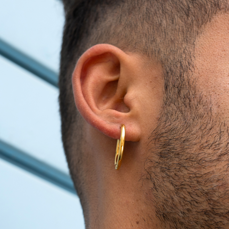 Large Gold Hoop Earrings 25MM